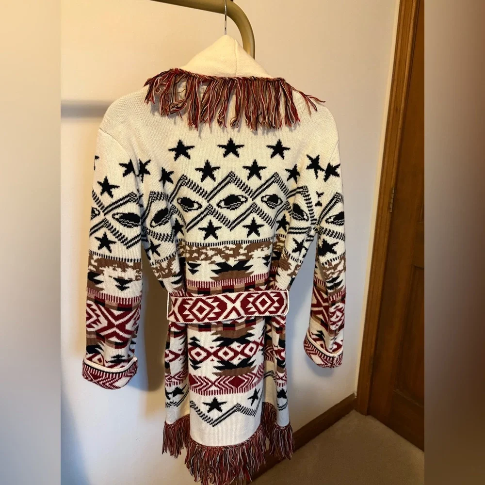 Scotch and Soda Patterned Cardigan with Fringe - Picture 2 of 2